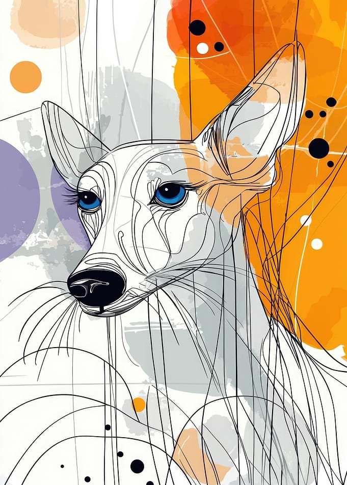 Abstract Dog Line Art