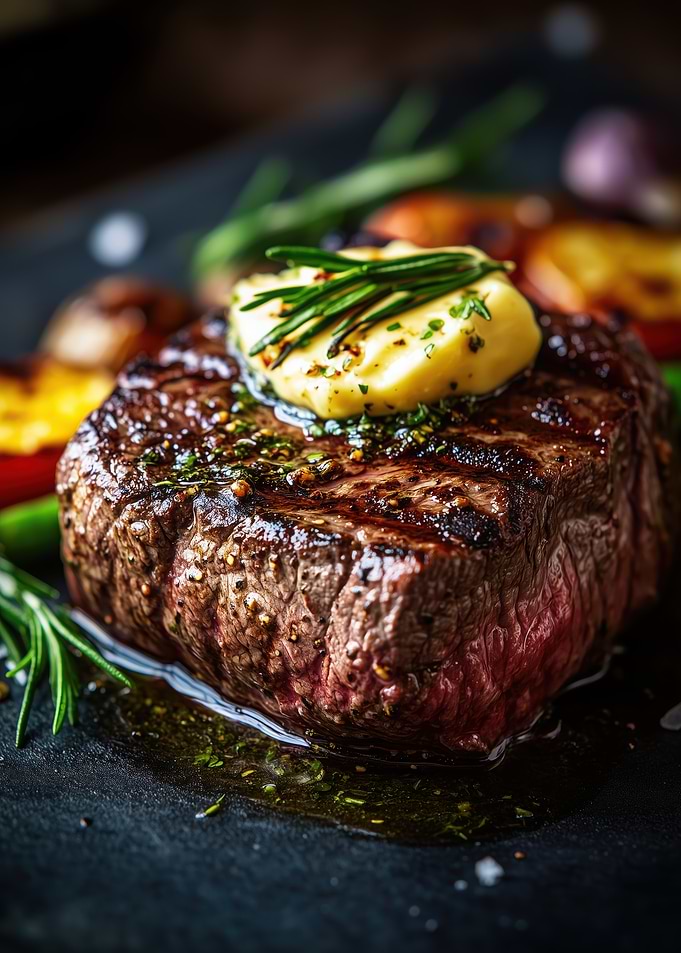 Grilled Steak with Herb Butter