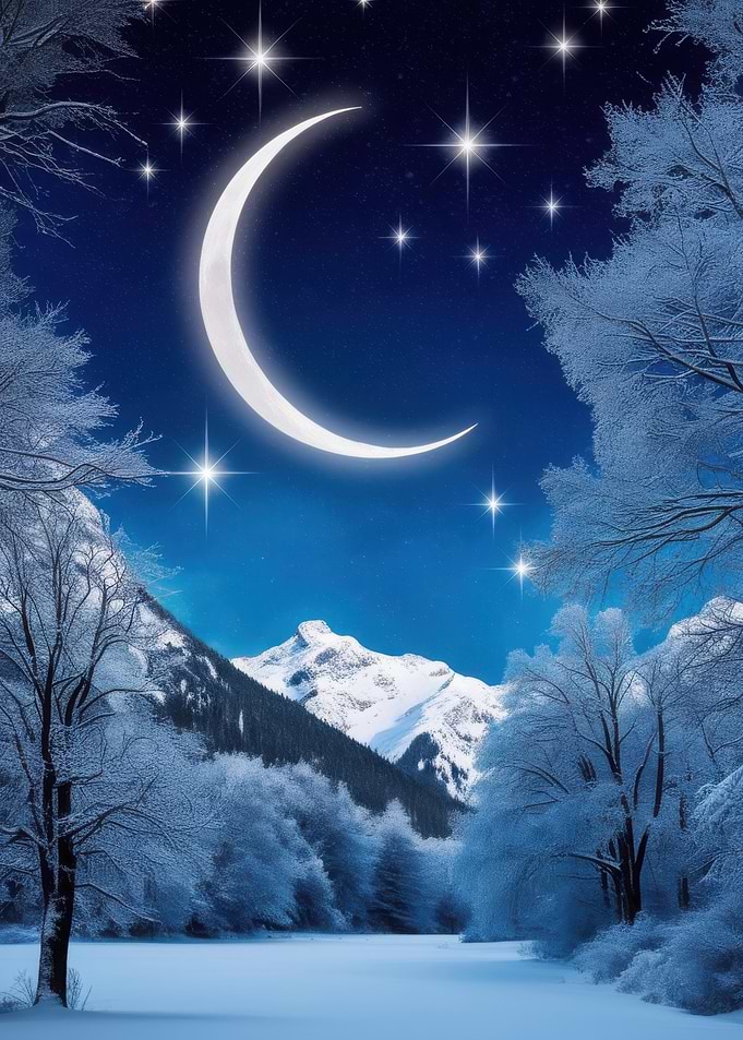 Winter Night Landscape
