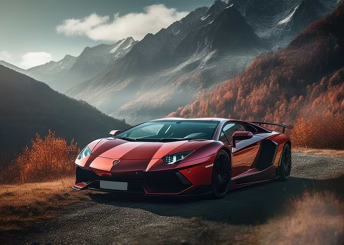 Red Lamborghini Aventador