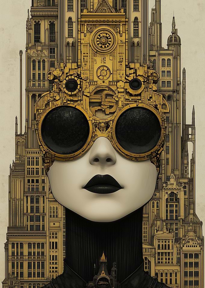 Steampunk City Face Portrait