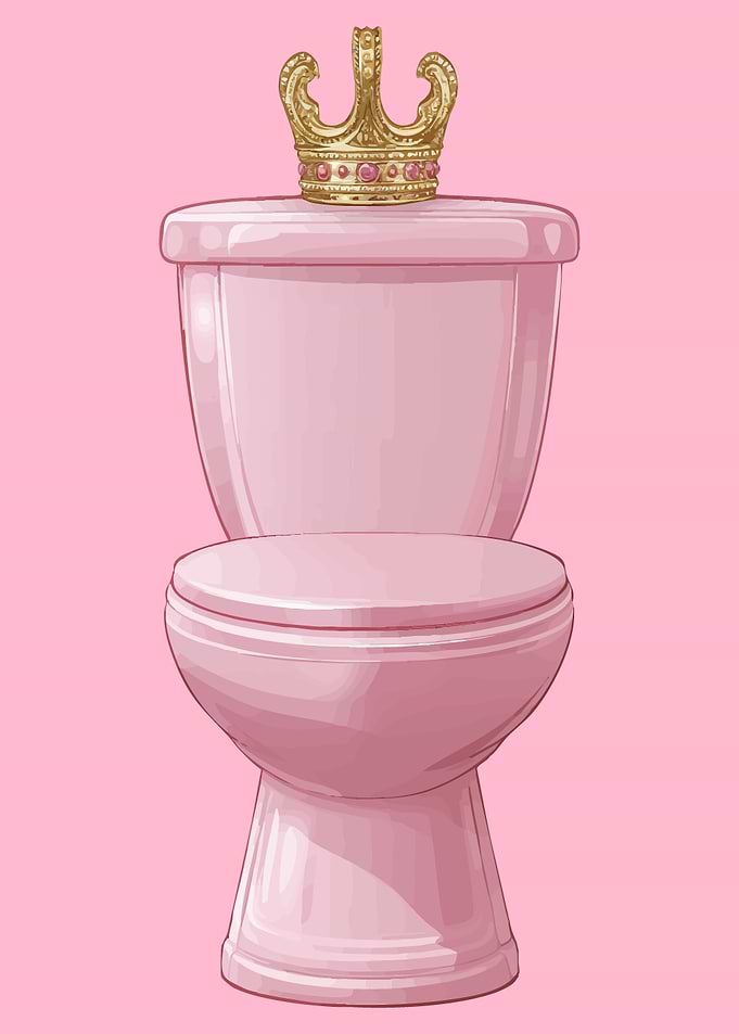 Pink Toilet with Crown