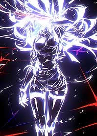 Anime Girl in Neon Light