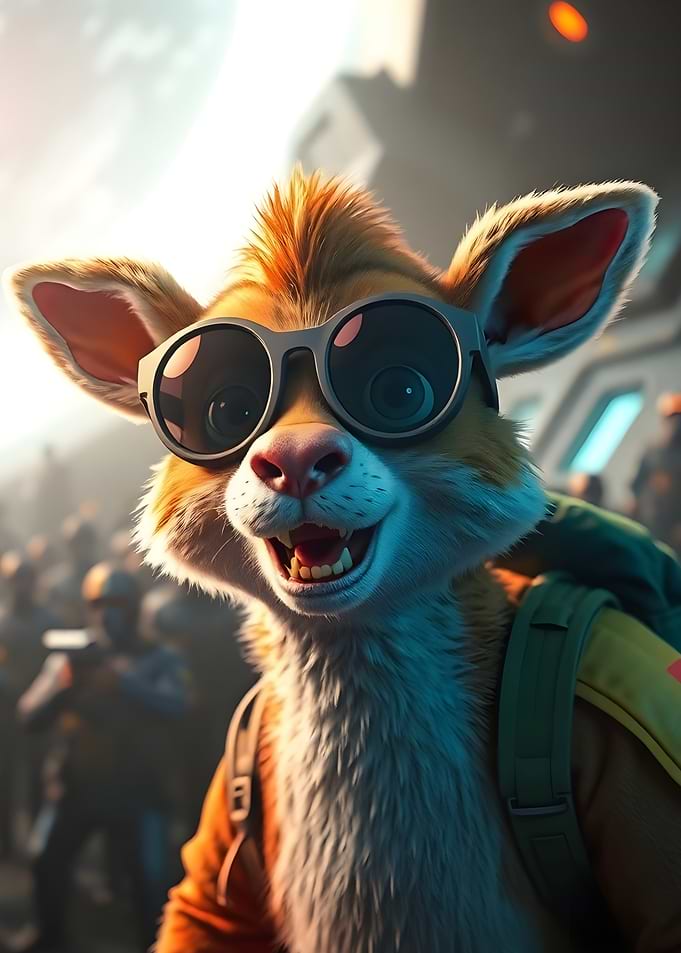 Smiling Fox in Sunglasses