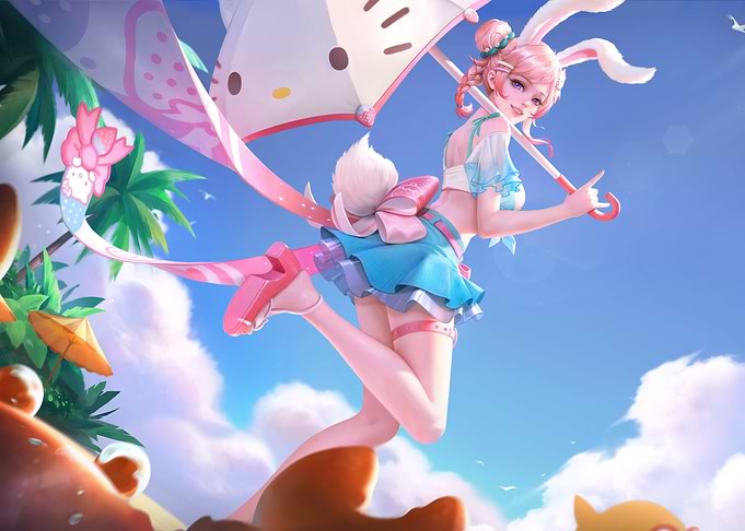 Anime Girl with Bunny Ears