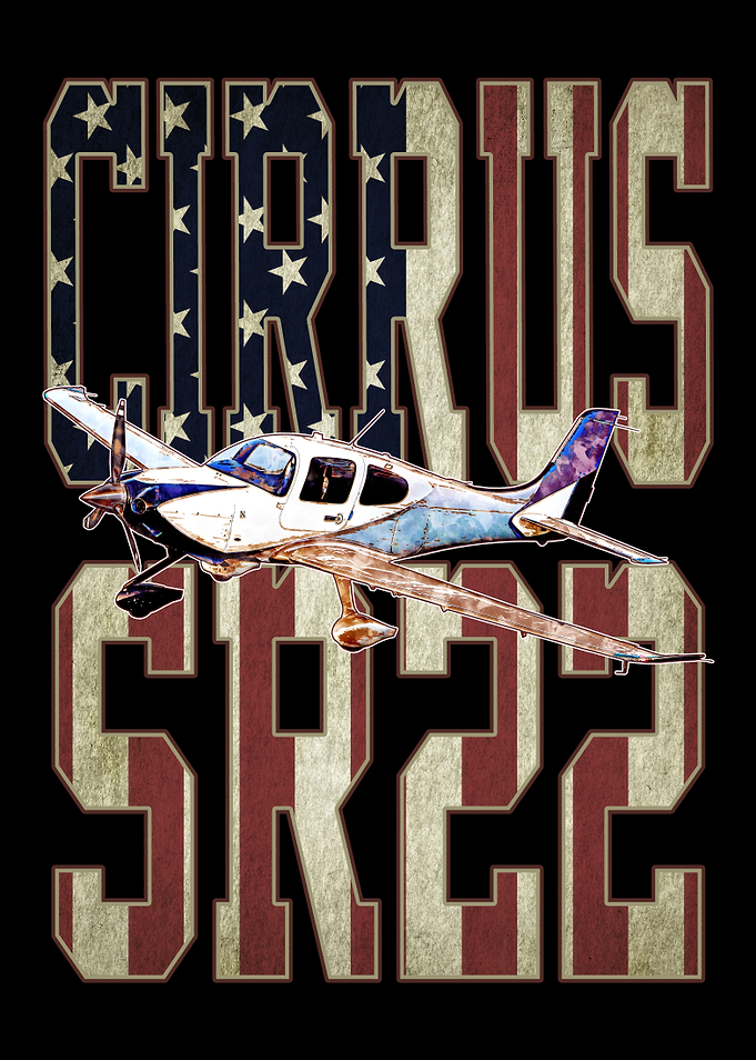 Cirrus SR22 Aircraft with a Vintage American Flag