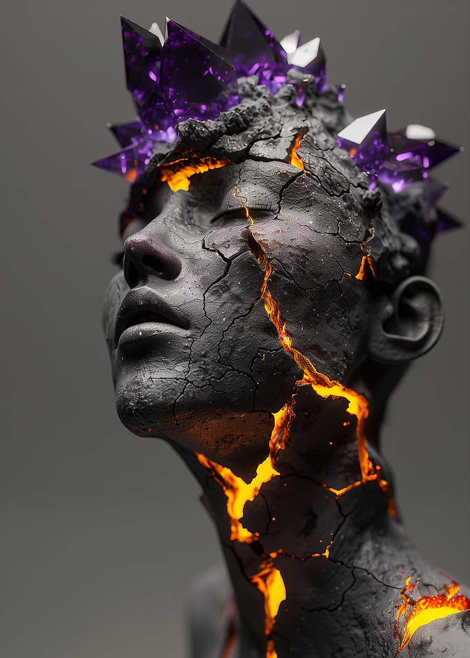 Cracked Stone Face