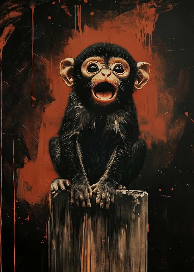 Surprised Monkey Portrait