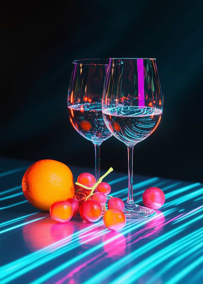 Wine Glasses with Fruit