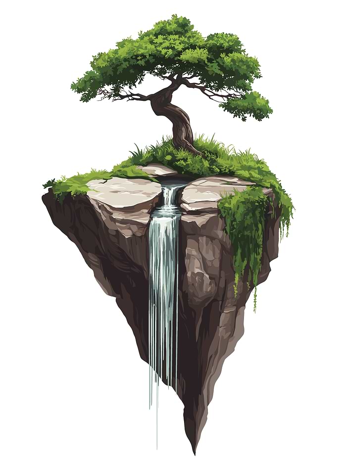 Floating Island with Bonsai
