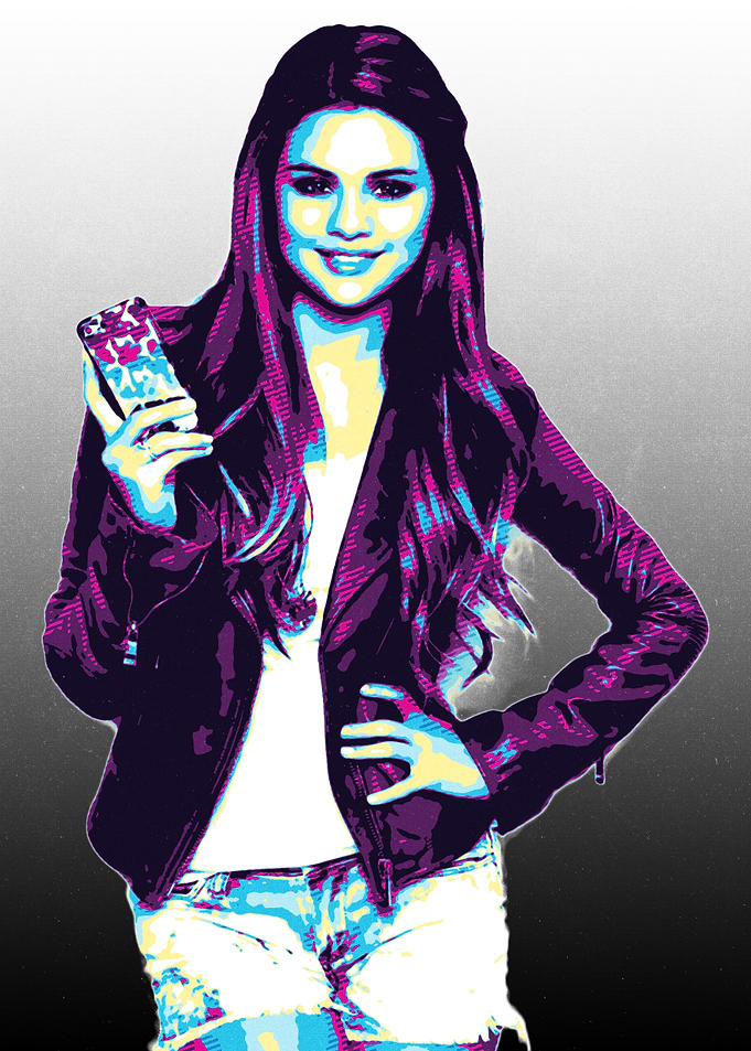Selena Gomez Pop Art Portrait