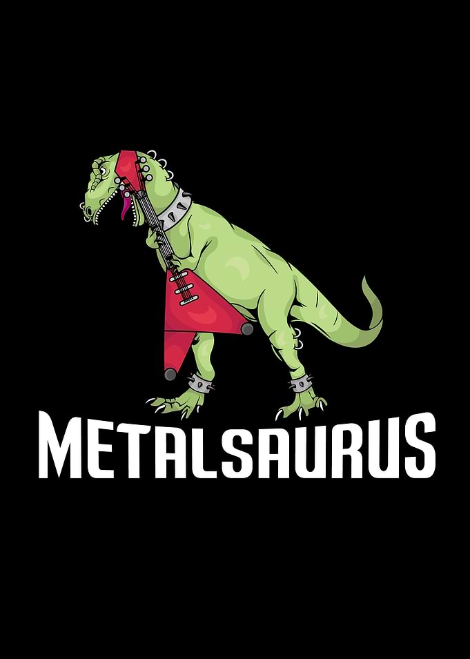 Heavy Metal Lover Kids Dinosaur Guitar Music Metalhead