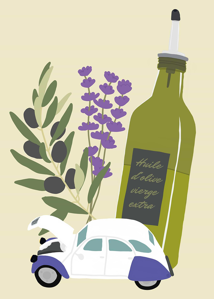 Olive Oil, Lavender, and Car France