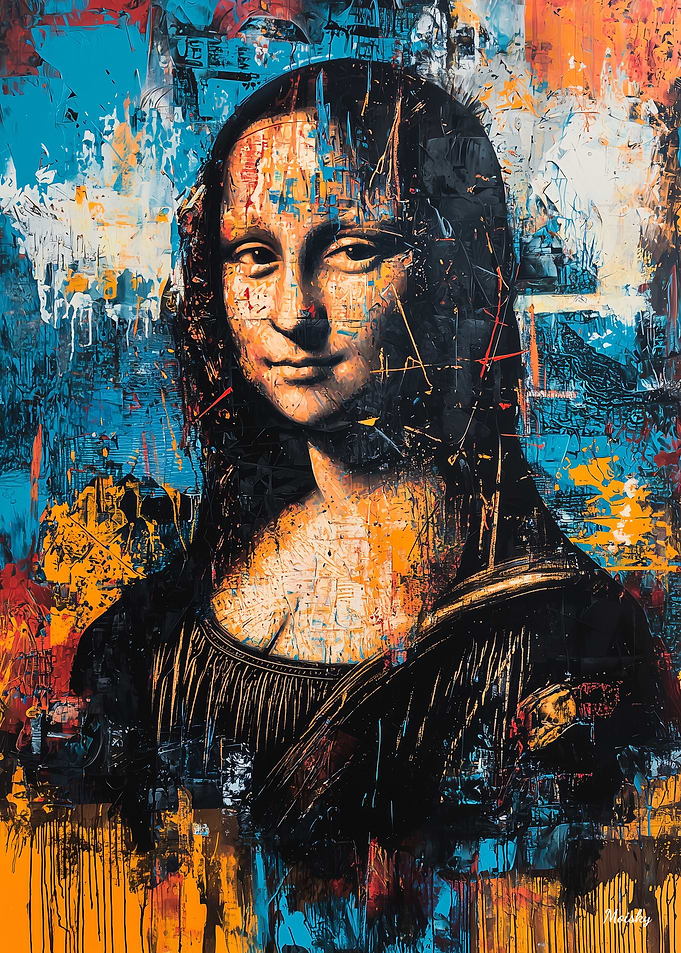 Expressionist Mona Lisa Poster – Bold Contemporary Art Reinterpretation