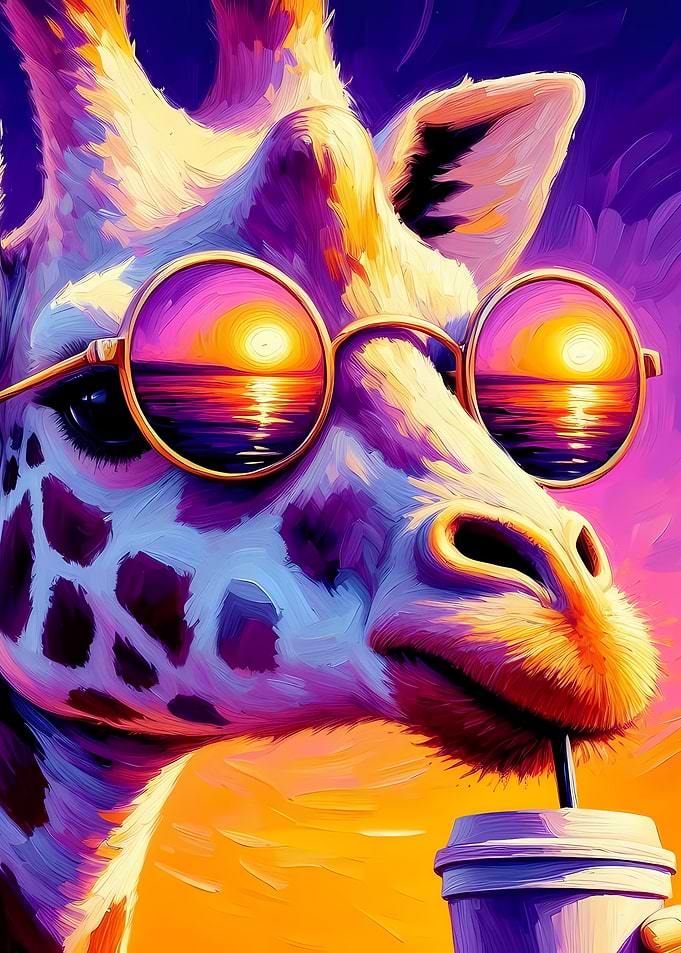 Giraffe Sunset Chill