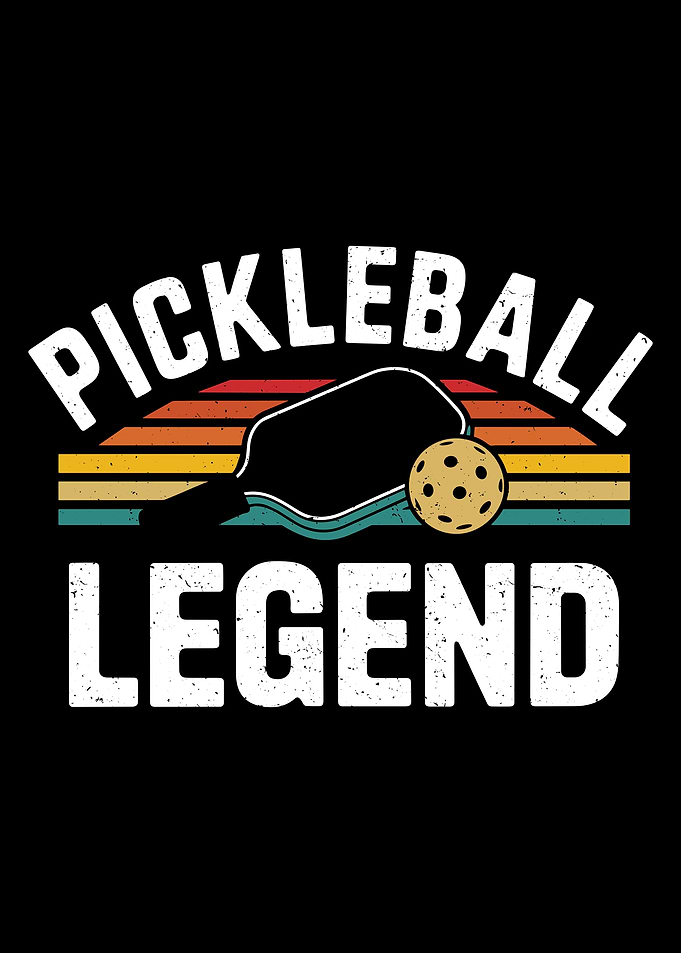 vintage retro sunset distressed pickleball legend sport player paddle Graphic