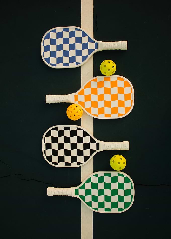 Checkered Paddleball Set