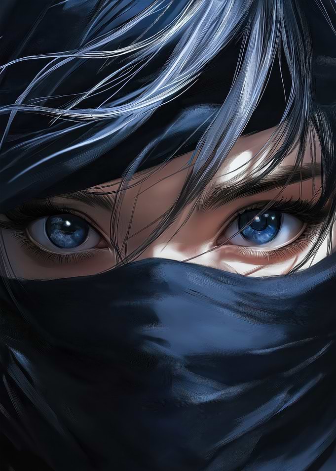 Anime Girl with Blue Eyes