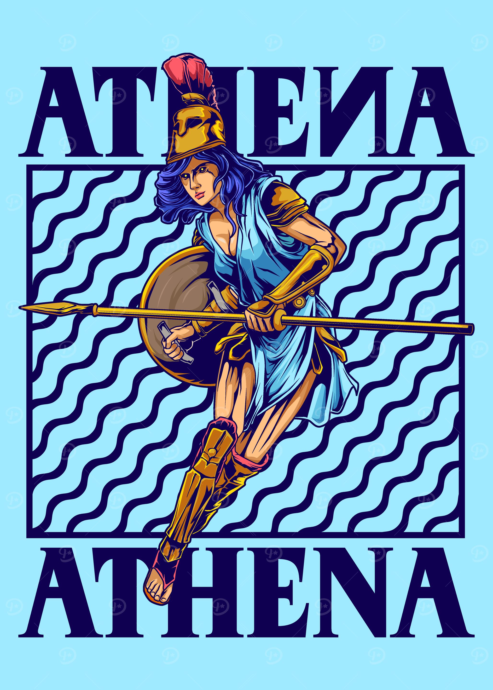 Athena Greek Goddess Illustration