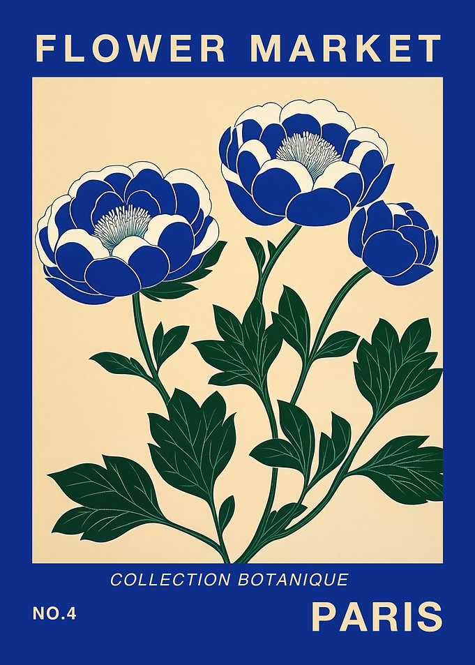 Paris Flower Market Travel Poster