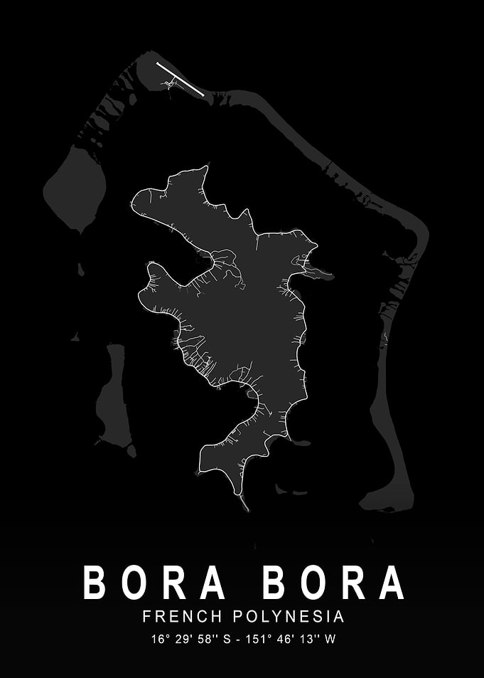 Bora Bora Dark City Map