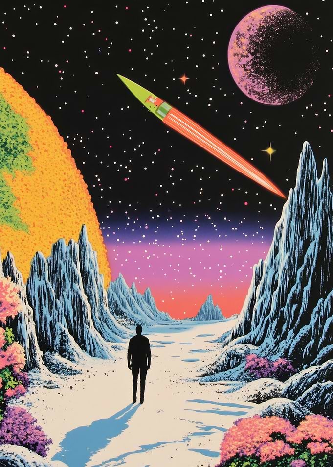 Spaceman on Alien Planet