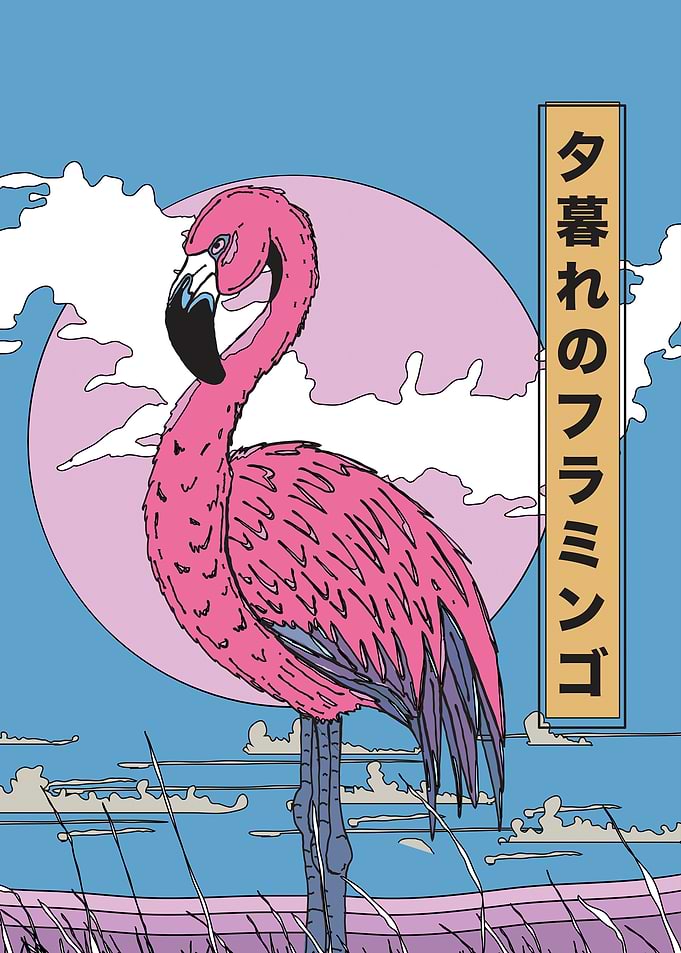 Pink Flamingo Sunset