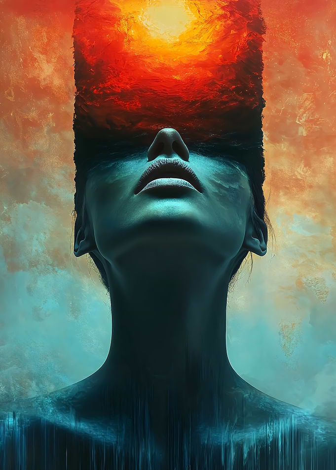 Abstract Woman with Sun