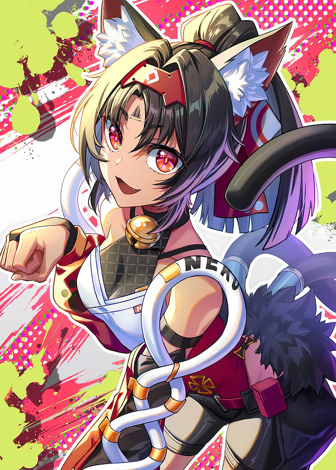 Cat Girl with Red Eyes
