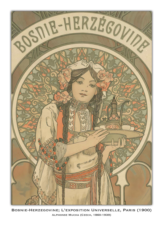 Bosnia-Herzegovina Art Nouveau Poster