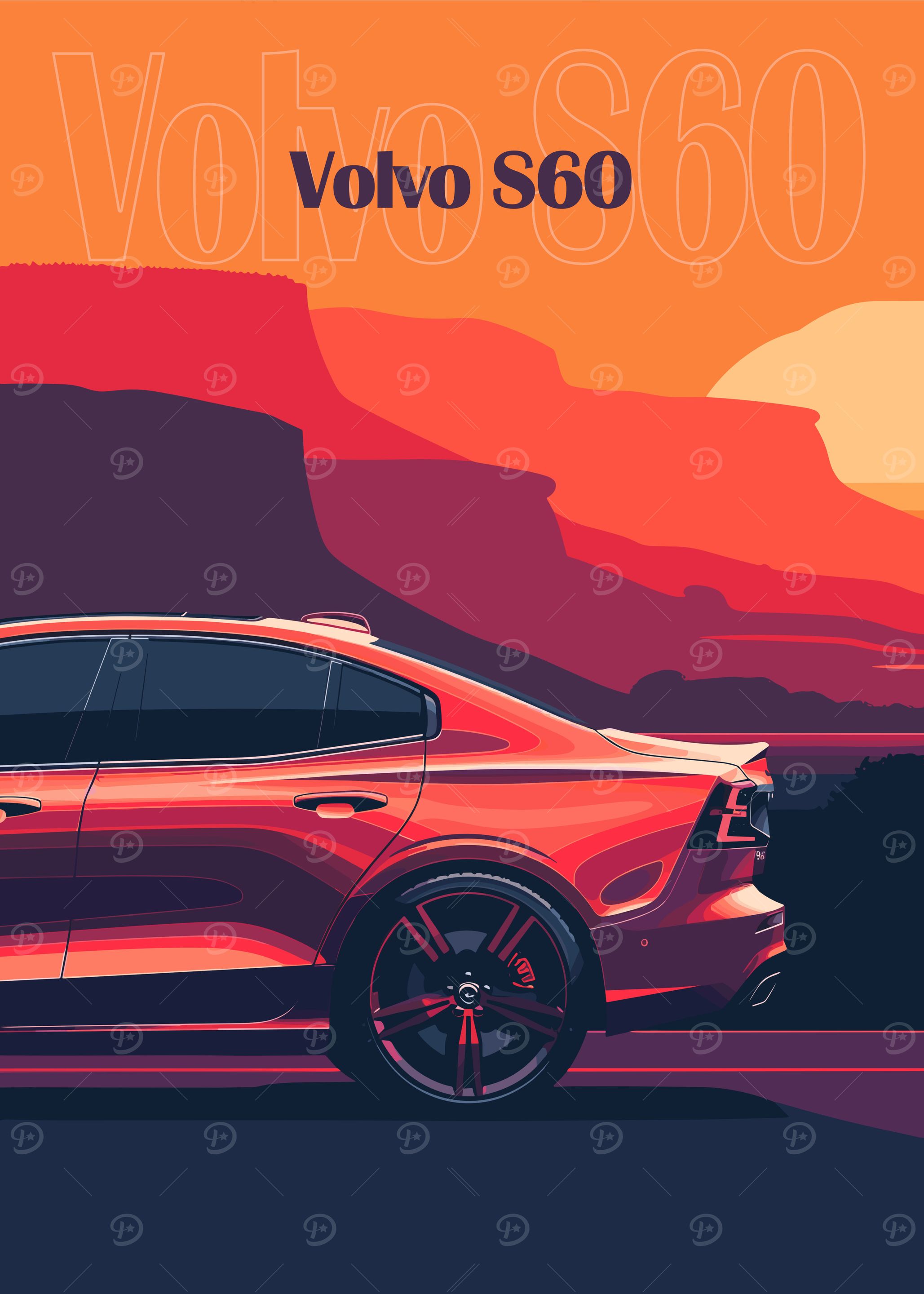 Volvo S60 Car Illustration