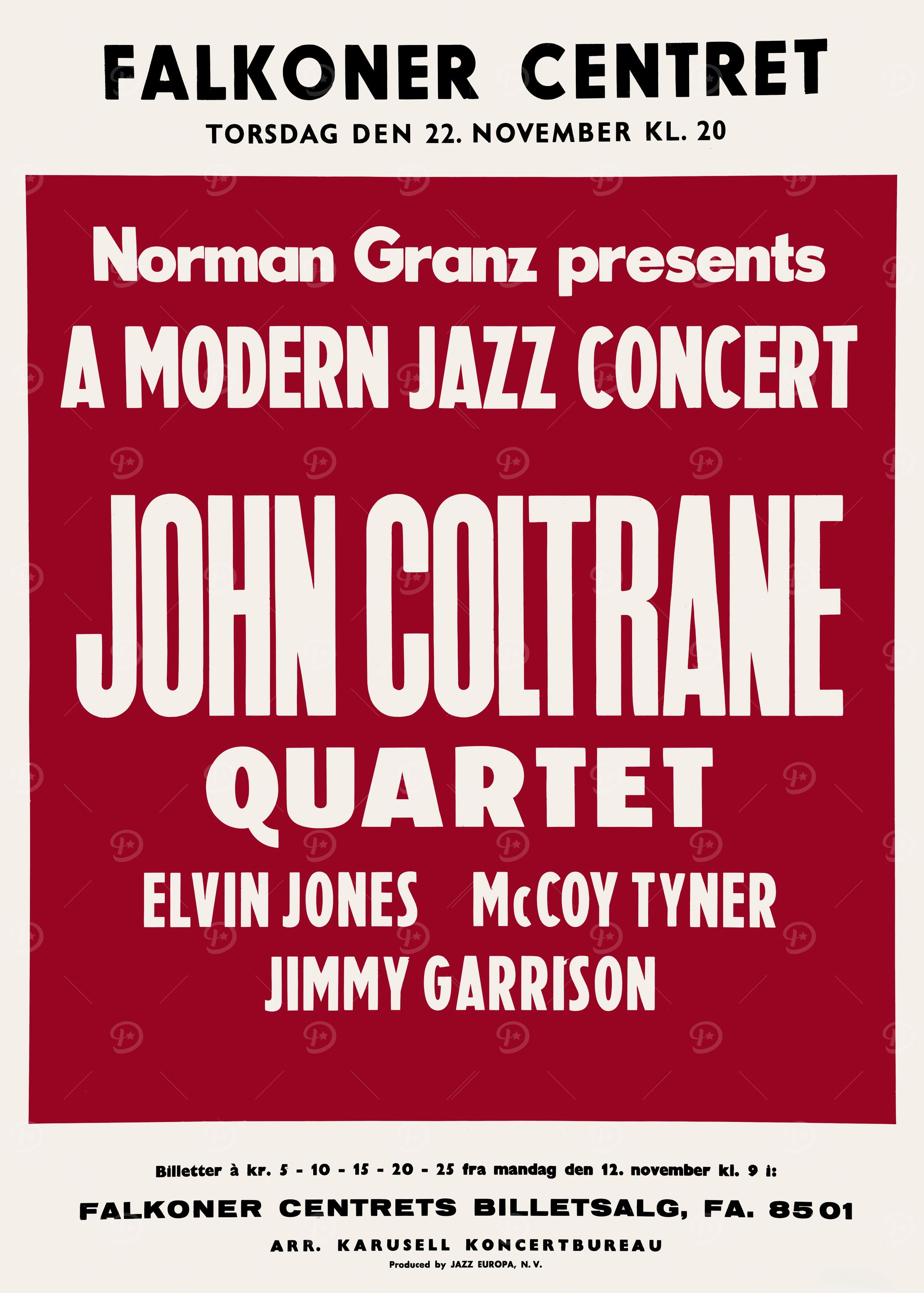 John Coltrane Quartet Concert Poster