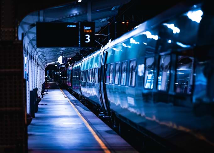 Train at Night Station