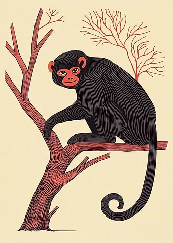 Black Monkey on Branch