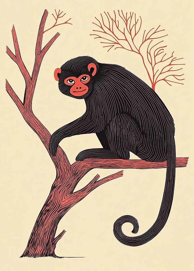 Black Monkey on Branch