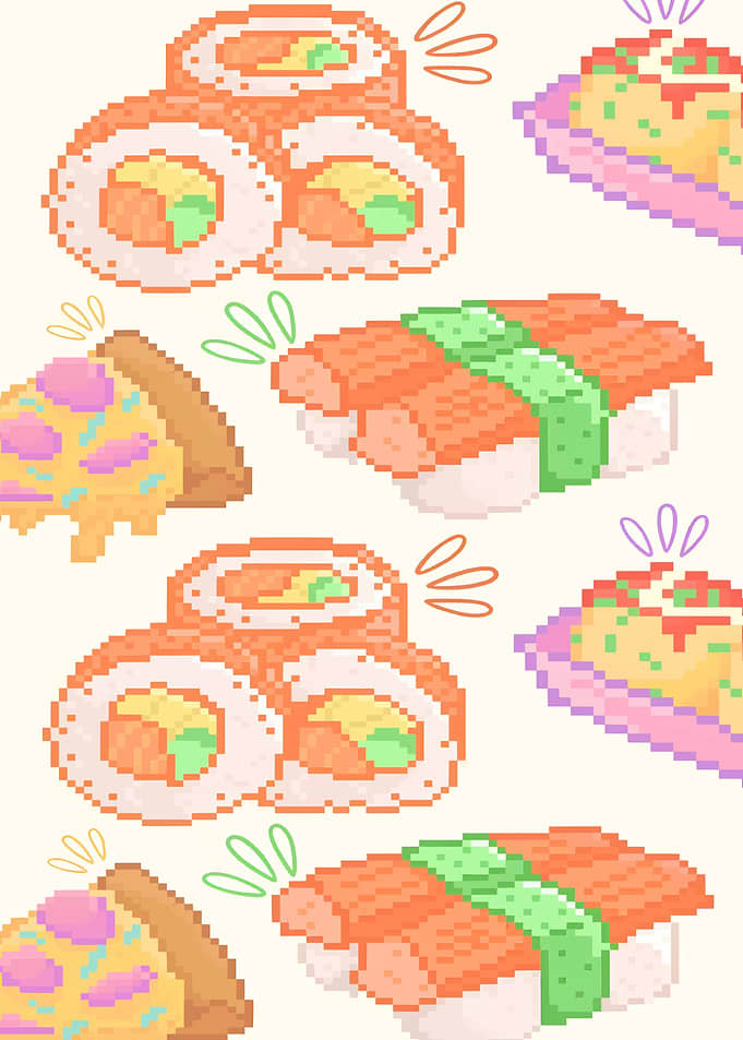 Pixel Art Sushi & Pizza