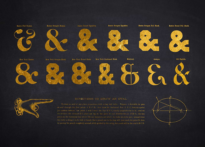 Gold Ampersand Typography
