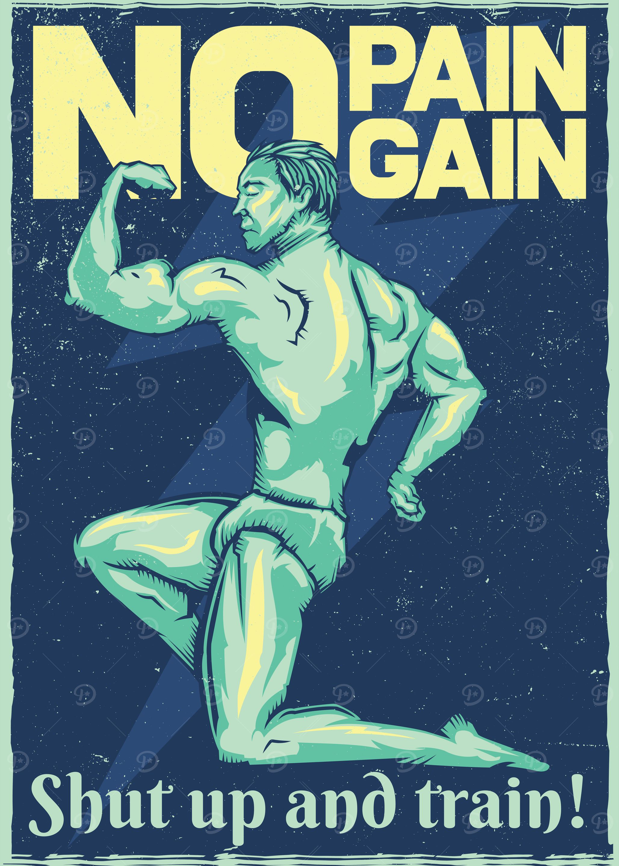 No Pain No Gain Fitness Poster