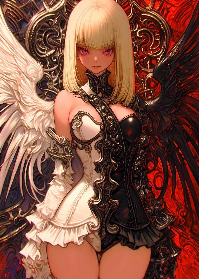Angel & Demon Girl Anime Girl Gaming