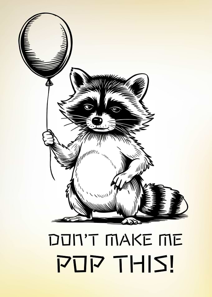 Raccoon with Balloon