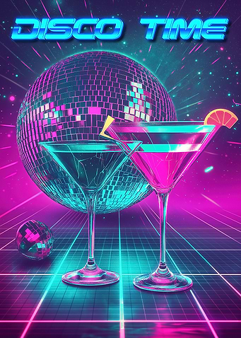 Neon Disco Time Poster