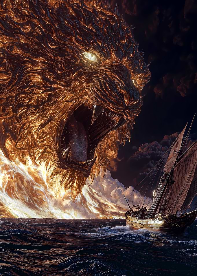 Celestial Fire Lion Sea Monster