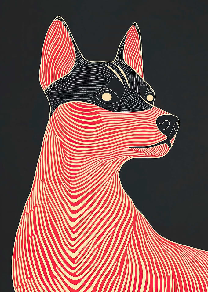 Striped Dog Portrait