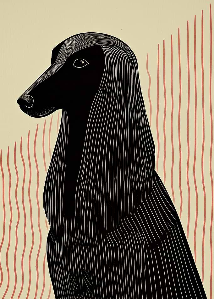 Black Dog Line Art