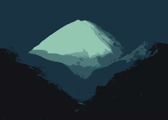 Mountain Peak at Night