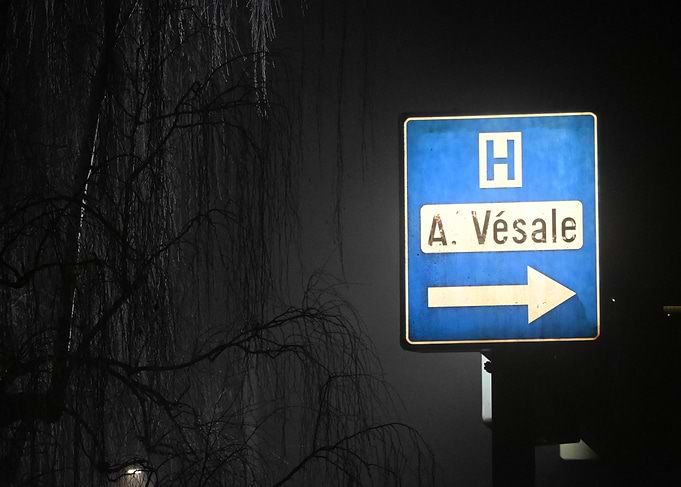 Hospital Sign at Night