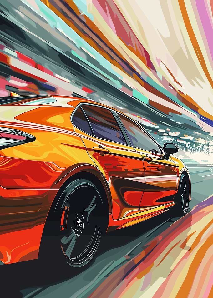 Orange Car Speed Blur