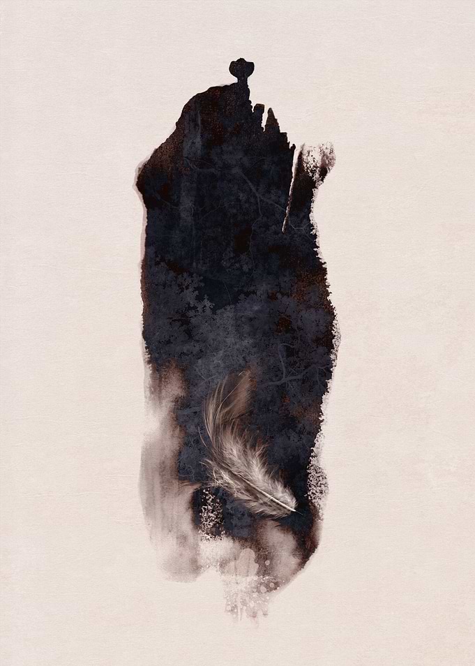 Abstract Watercolor Feather
