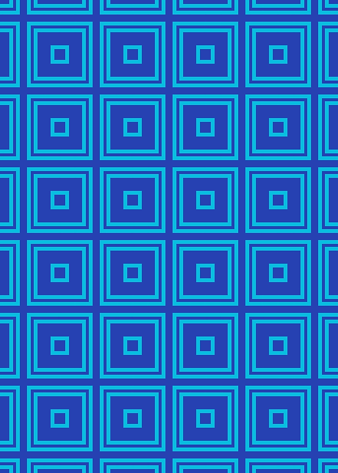 Neoclassical Blue Square Pattern