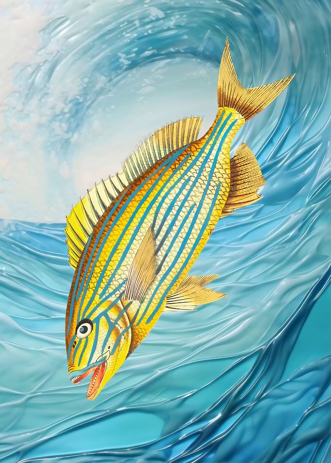 Yellow Fish And Blue Wave